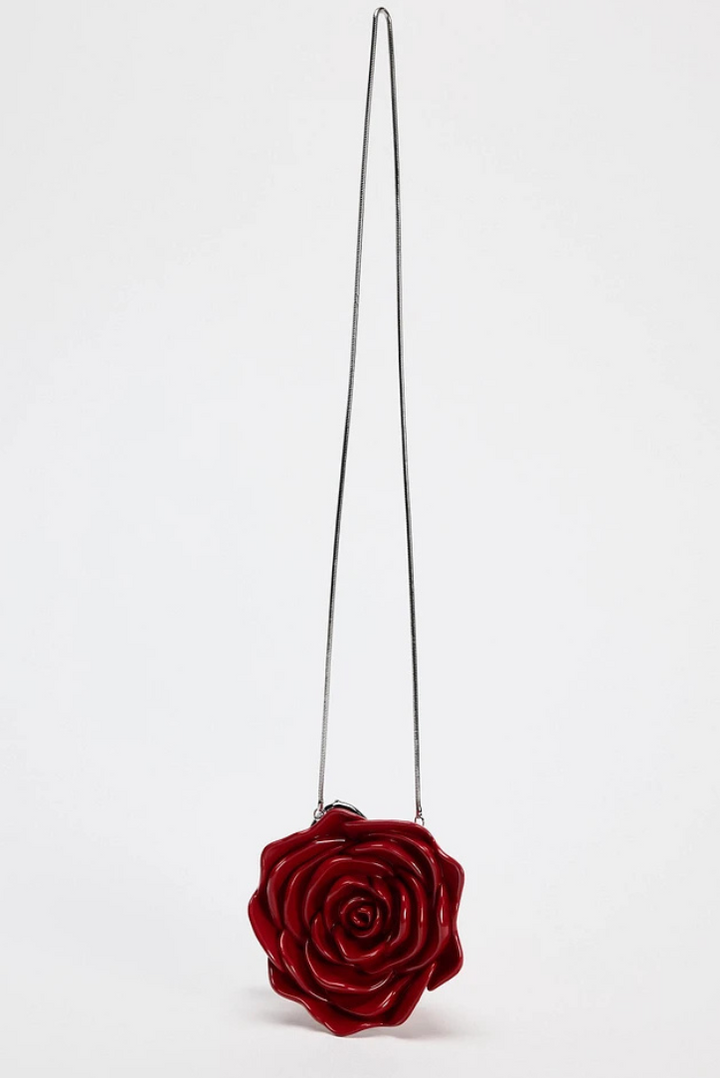 Acrylic Rose Clutch- Red - Angel Lane Clothing