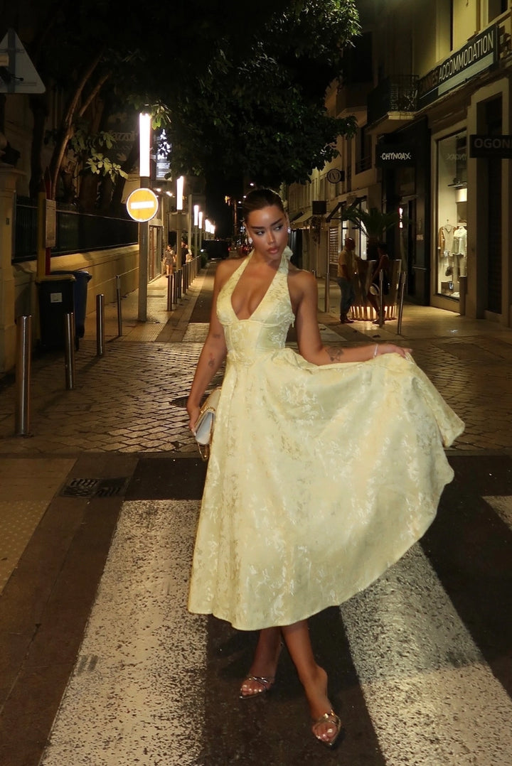 Jiselle Midi- Yellow - Angel Lane Clothing