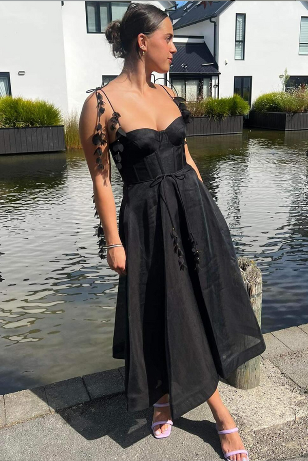 Marlene Floral Maxi- Black