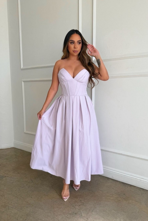 Katerina Corset Midi- Lilac