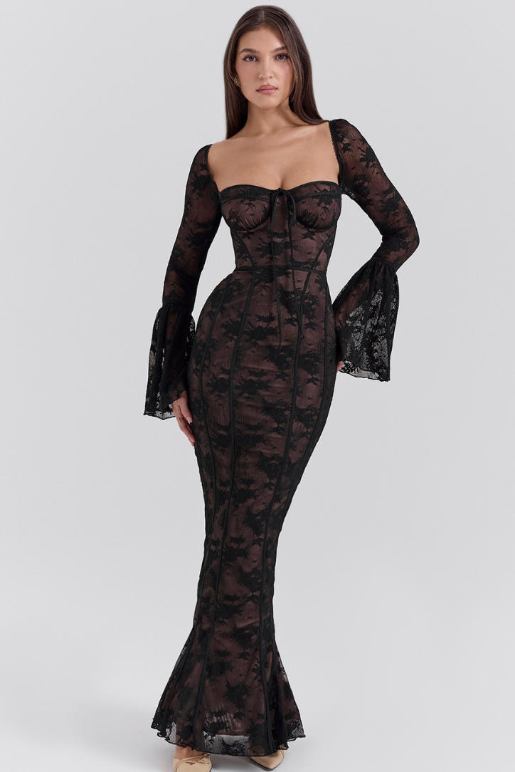 Delilah Lace Maxi- Black