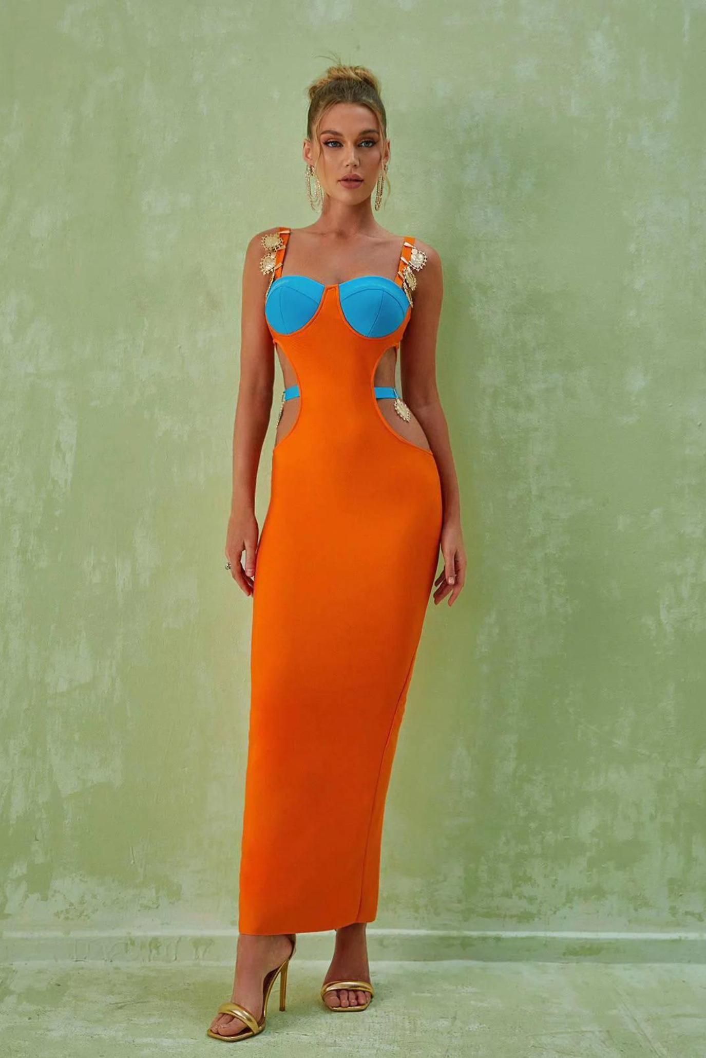 Lillian Heart Maxi- Orange