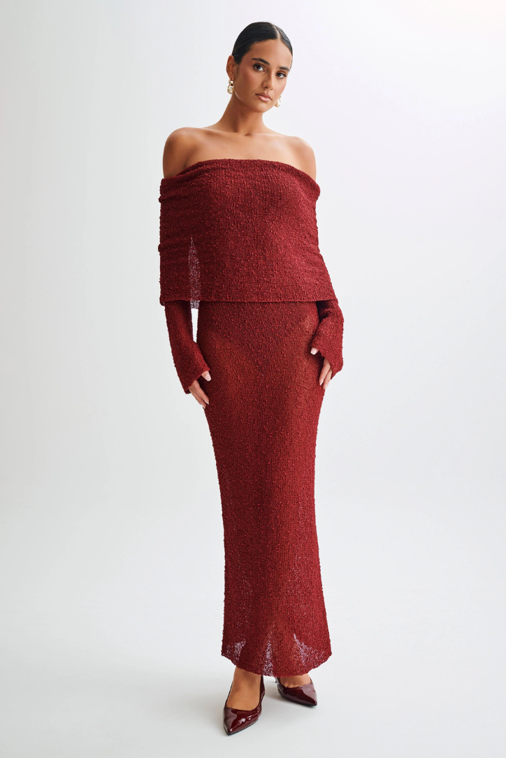 Layell Boucle Maxi- Crimson