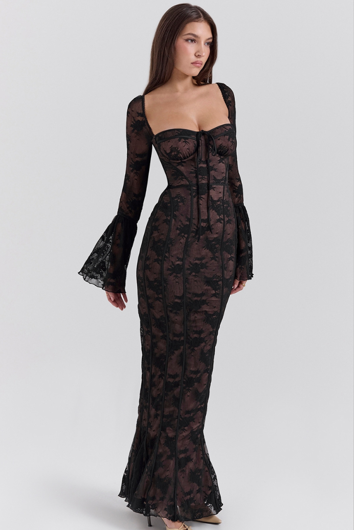 Delilah Lace Maxi- Black