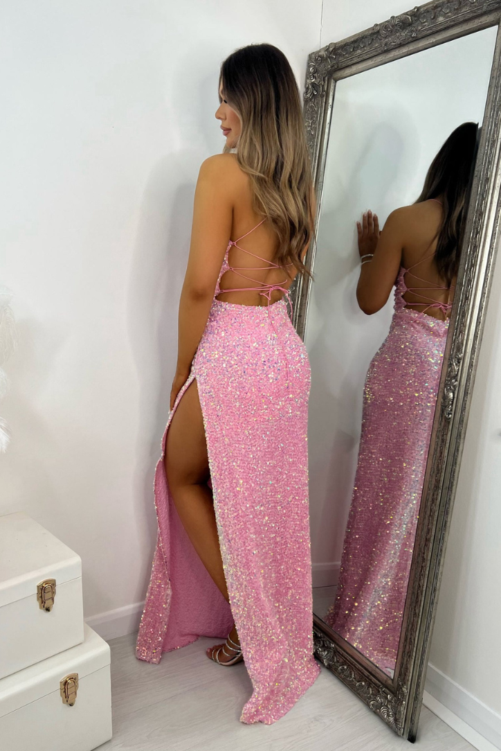 Vera Sequin Maxi- Pink