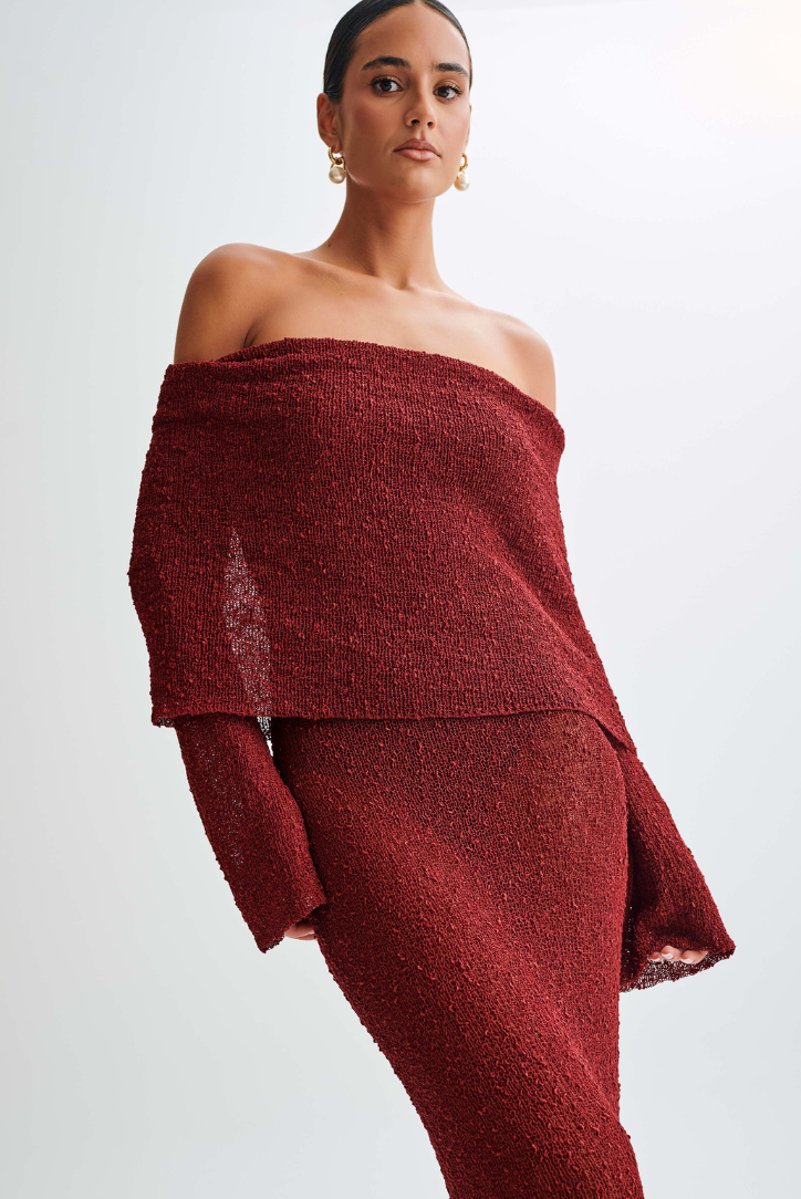 Layell Boucle Maxi- Crimson