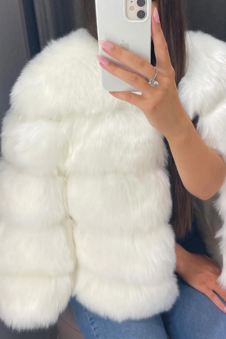 Vogue Faux Fur Coat- White