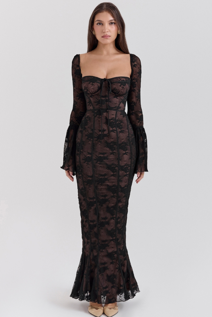 Delilah Lace Maxi- Black