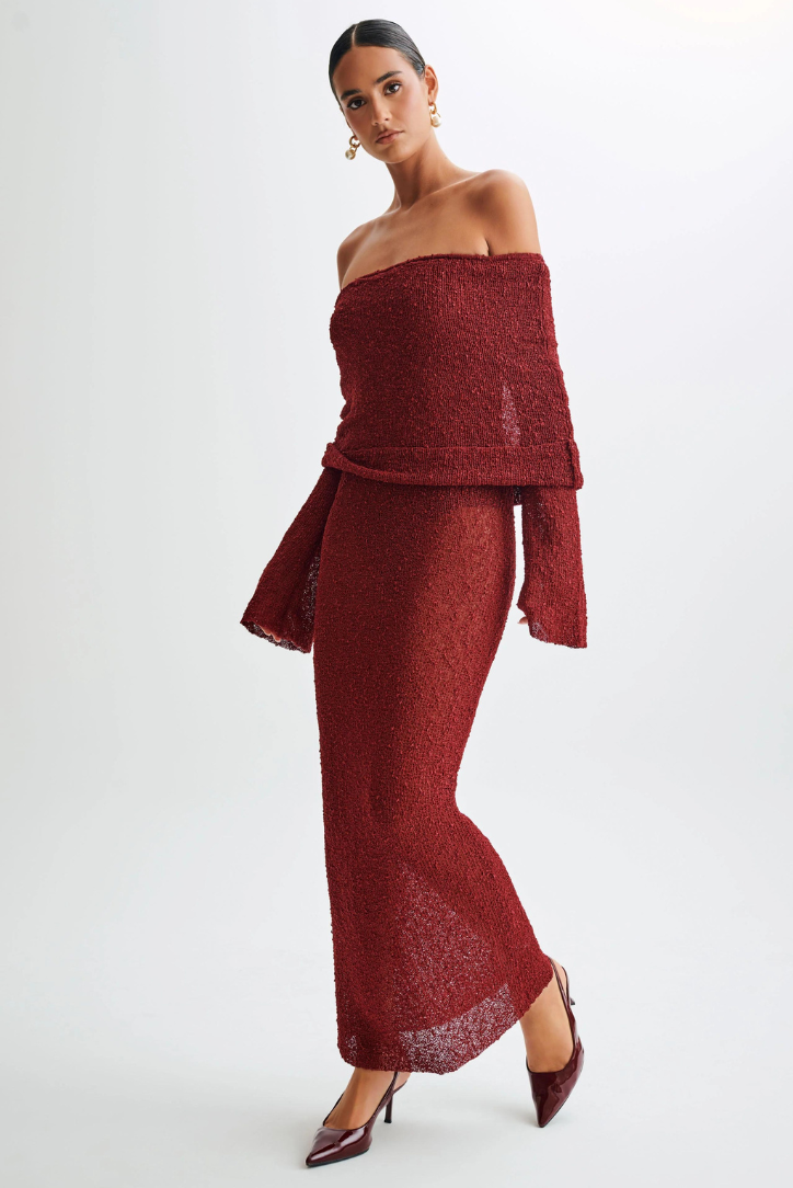 Layell Boucle Maxi- Crimson