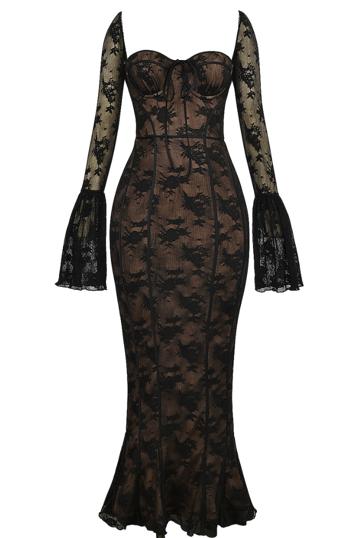 Delilah Lace Maxi- Black