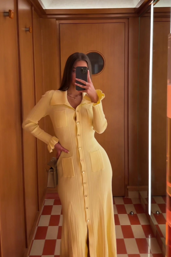 Yasmine Knit Maxi- Yellow
