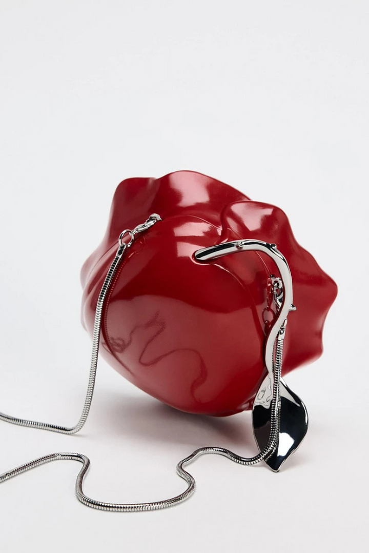 Acrylic Rose Clutch- Red - Angel Lane Clothing