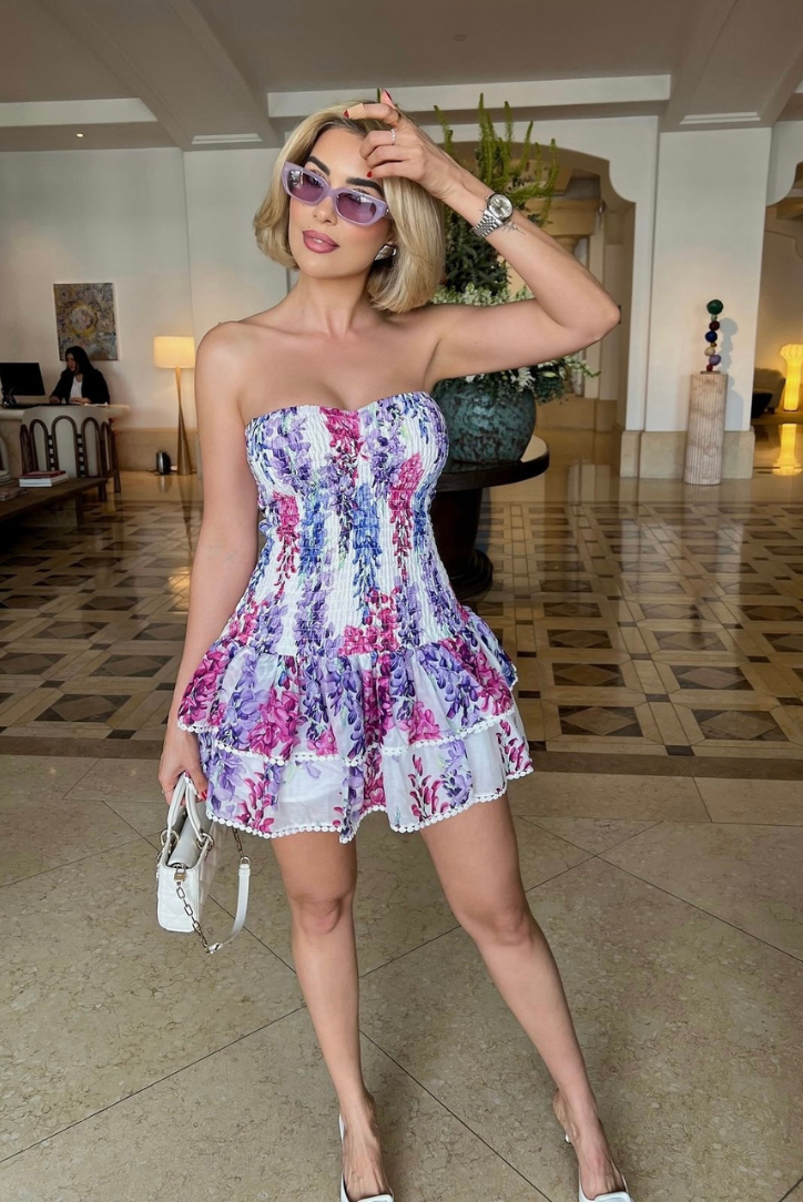 Monaco Mini Dress- Bubblegum