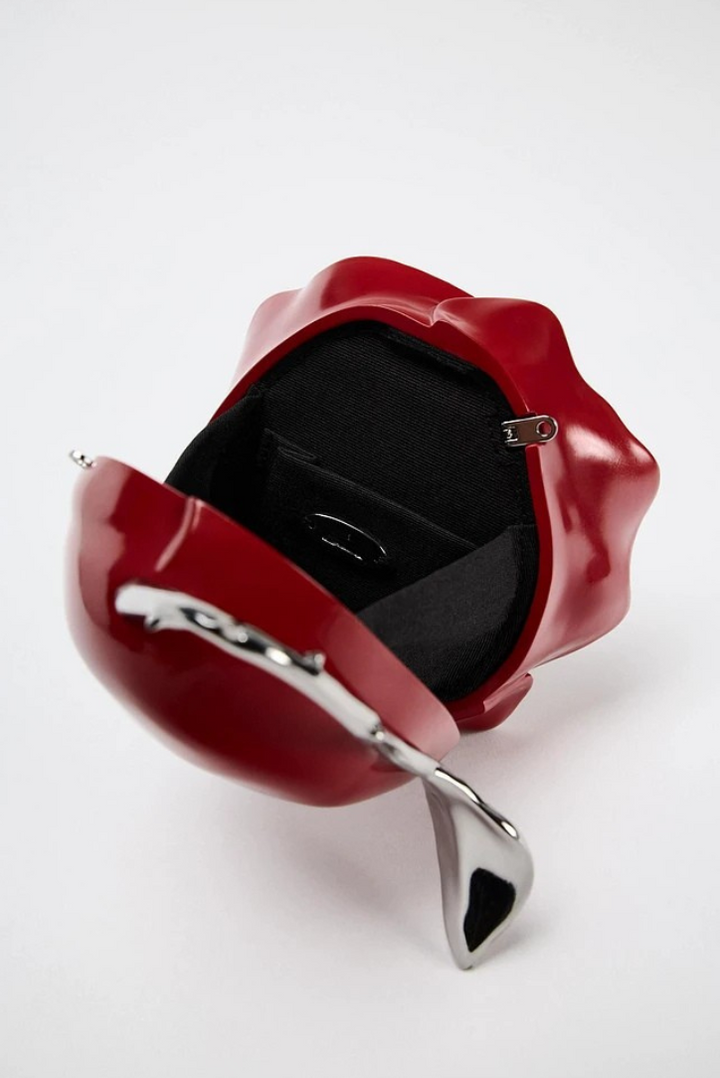 Acrylic Rose Clutch- Red - Angel Lane Clothing