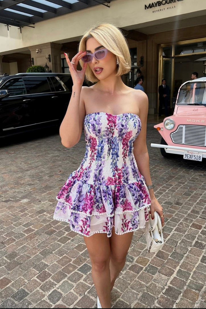 Monaco Mini Dress- Bubblegum