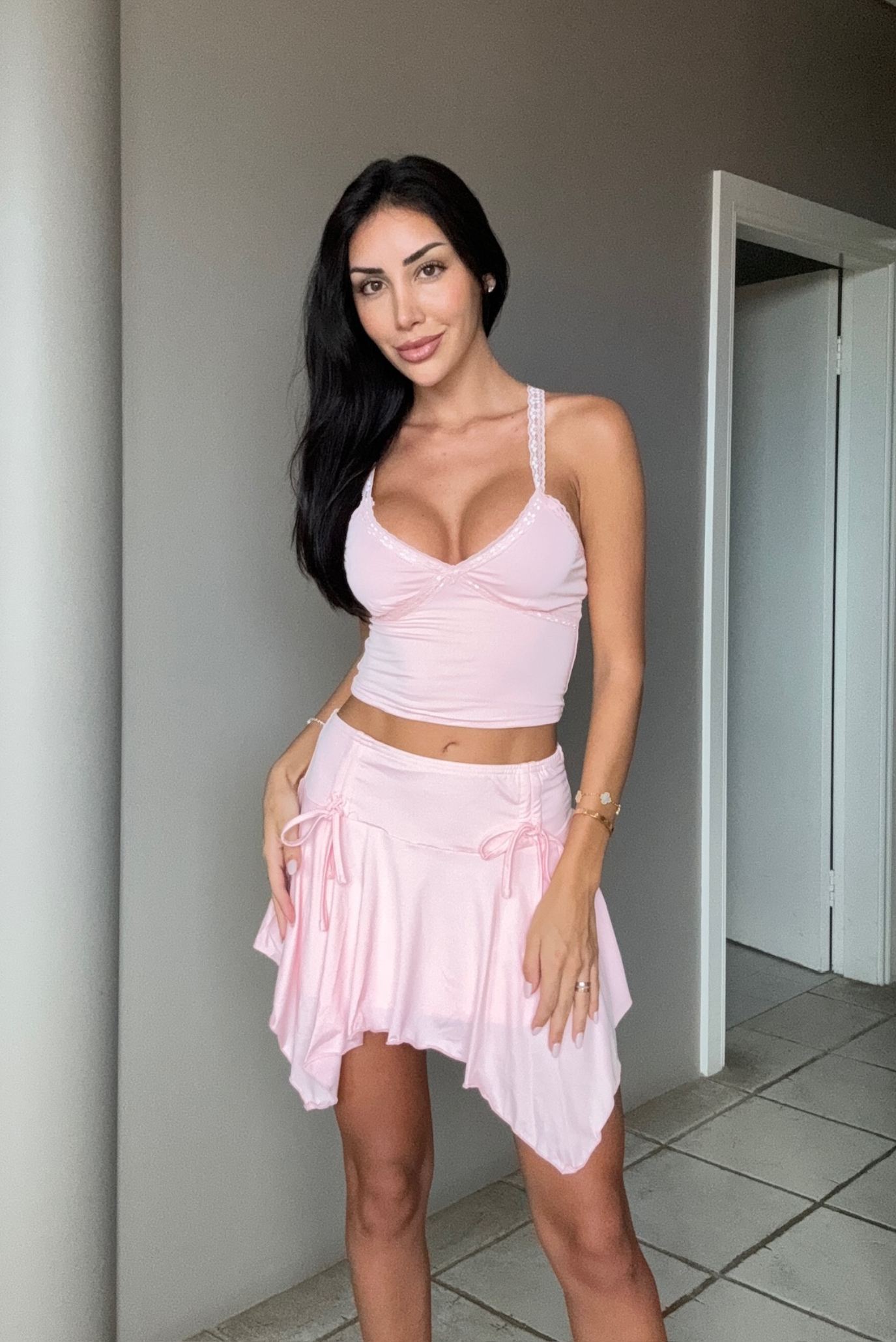 Cherie Mini Skirt- Pink