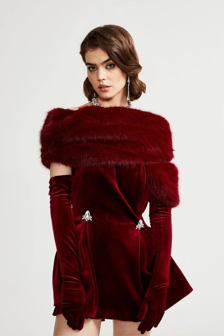 Anjelique Fur Mini- Red