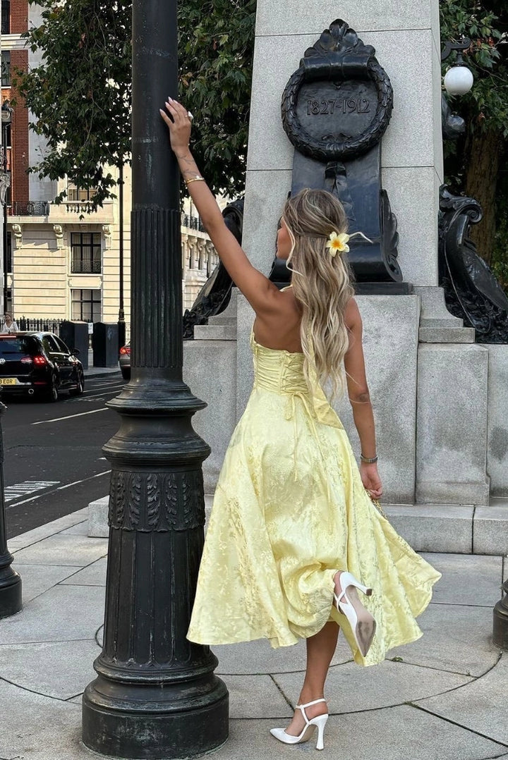 Jiselle Midi- Yellow - Angel Lane Clothing
