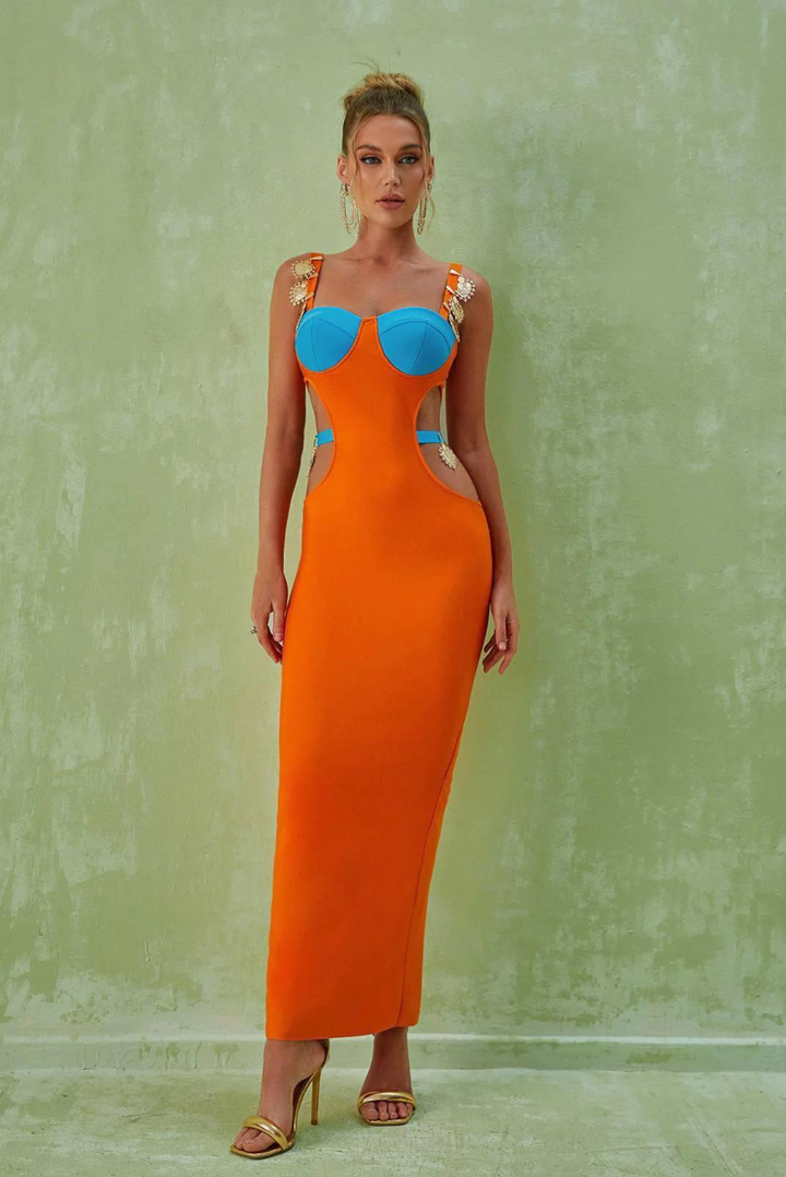 Lillian Heart Maxi- Orange - Angel Lane Clothing