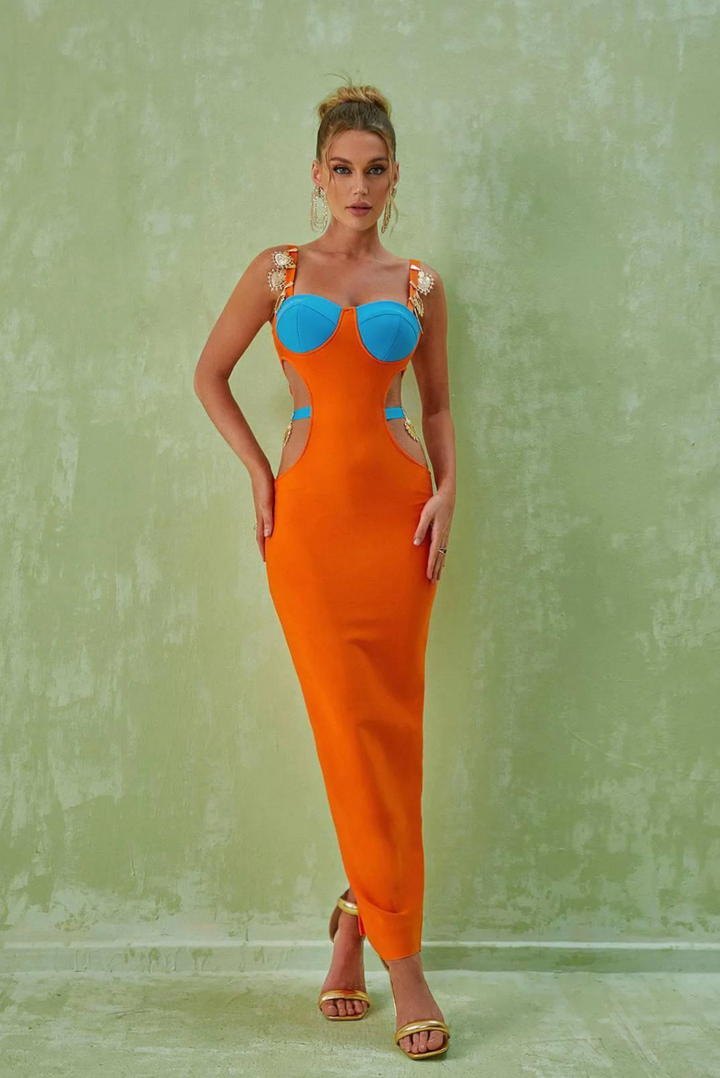 Lillian Heart Maxi- Orange - Angel Lane Clothing