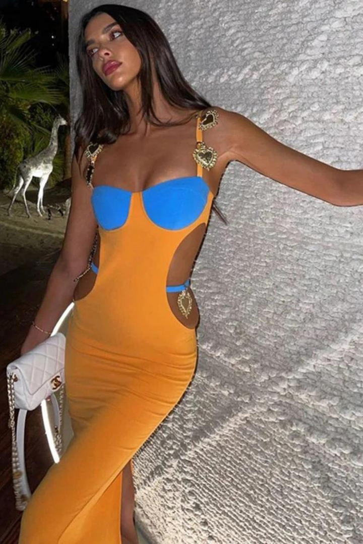 Lillian Heart Maxi- Orange - Angel Lane Clothing