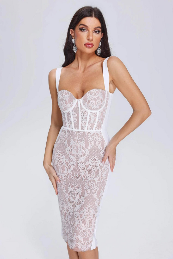 Carmen Lace Midi- White - Angel Lane Clothing