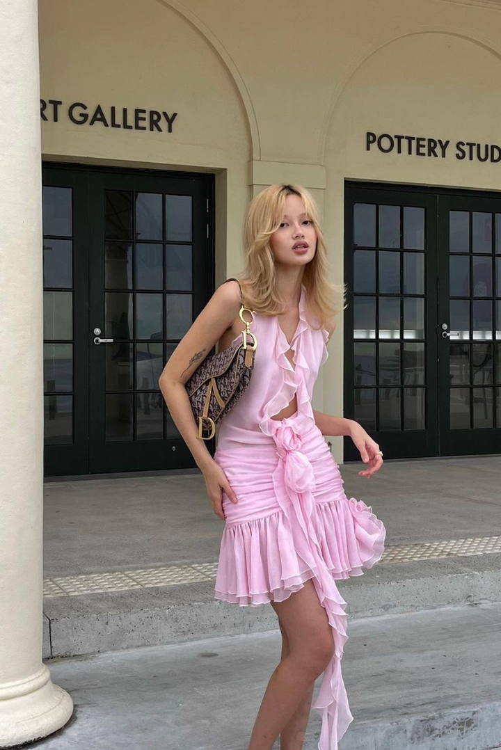 Cheyenne Ruffle Mini- Pink - Angel Lane Clothing
