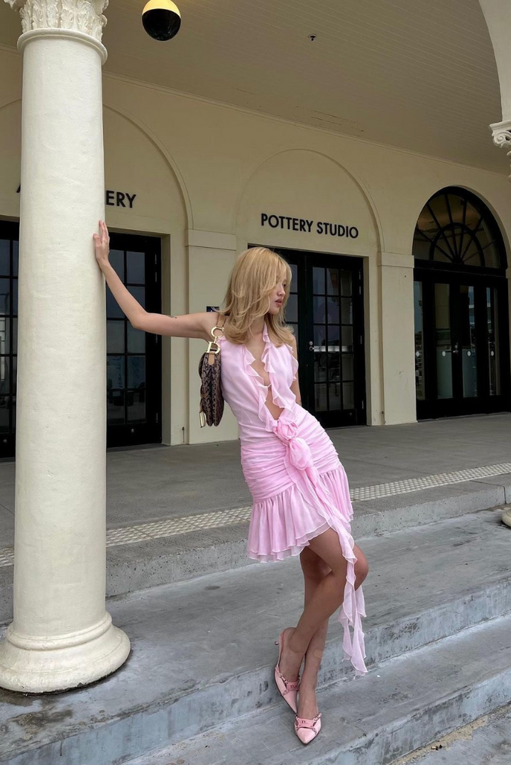 Cheyenne Ruffle Mini- Pink - Angel Lane Clothing