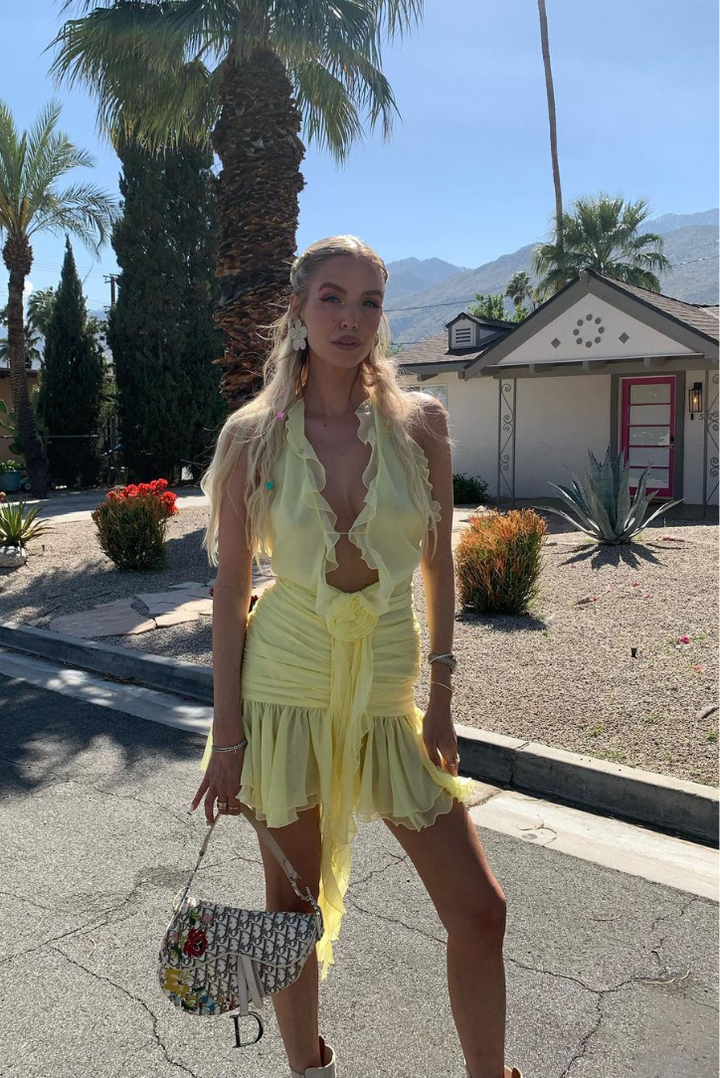 Cheyenne Ruffle Mini- Yellow - Angel Lane Clothing