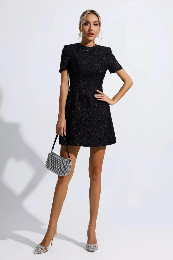 Elenah Jacquard Mini- Black - Angel Lane Clothing