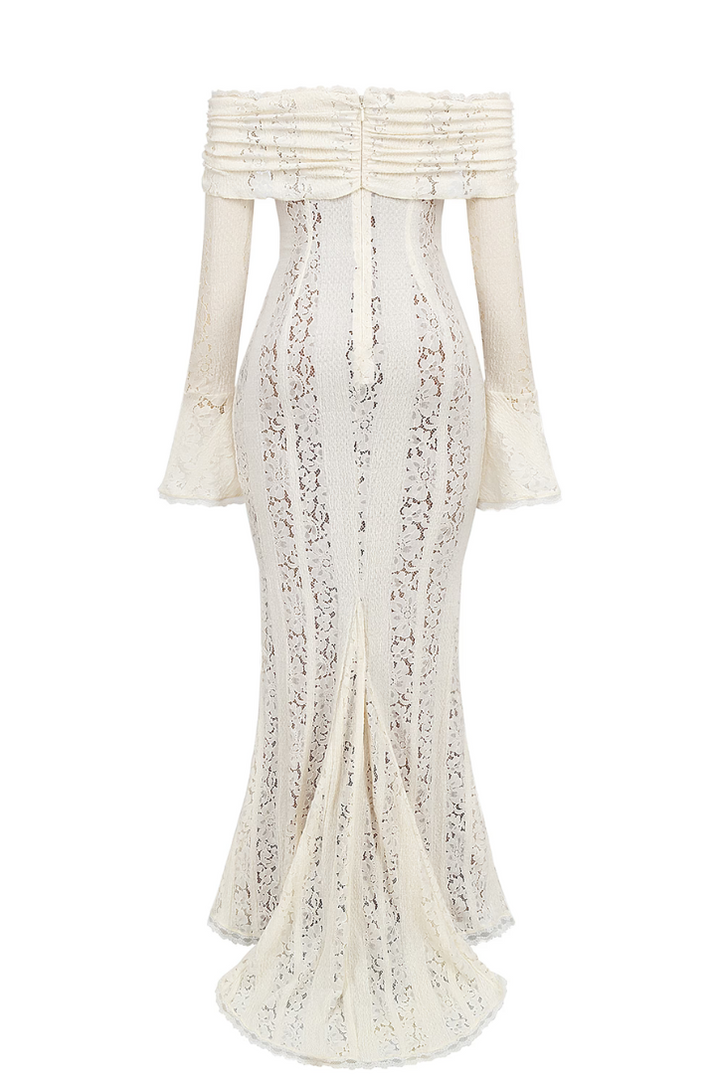 Georgette Lace Maxi- Ivory - Angel Lane Clothing