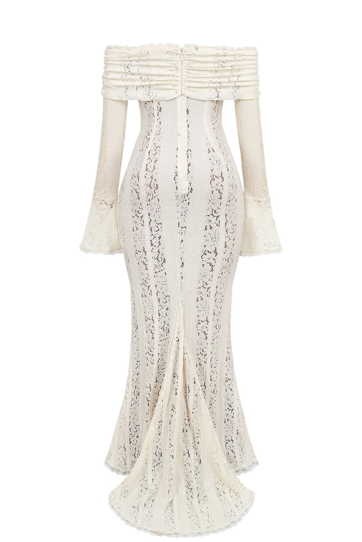 Georgette Lace Maxi- Ivory - Angel Lane Clothing