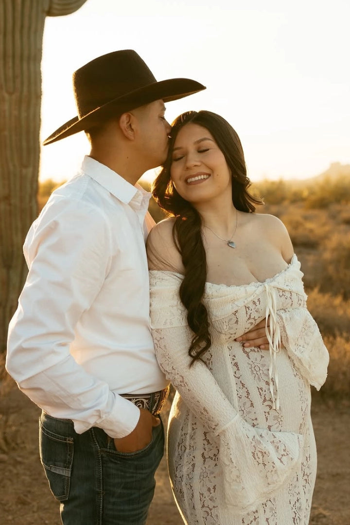 Georgette Lace Maxi- Ivory - Angel Lane Clothing