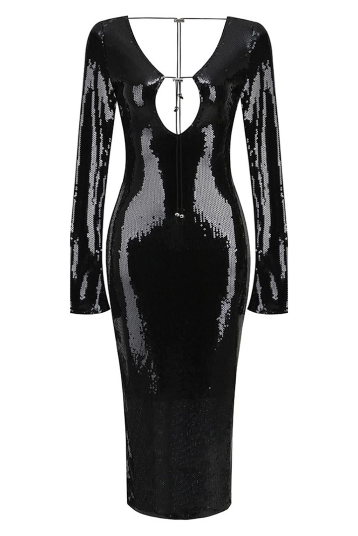 Hailey Sequins Midi- Black - Angel Lane Clothing