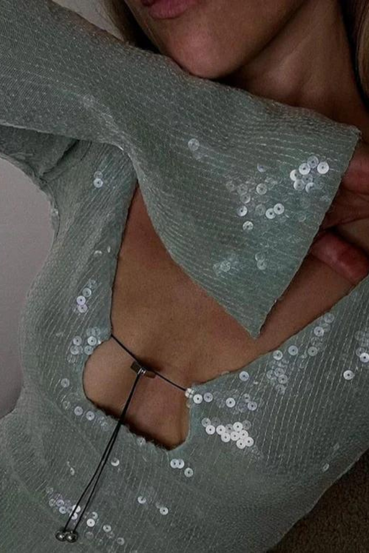Hailey Sequins Midi- Mint - Angel Lane Clothing