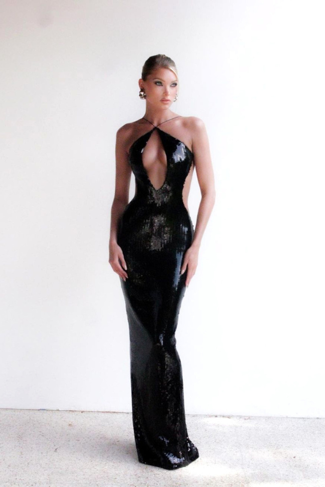 Isobel Sequins Maxi- Black - Angel Lane Clothing