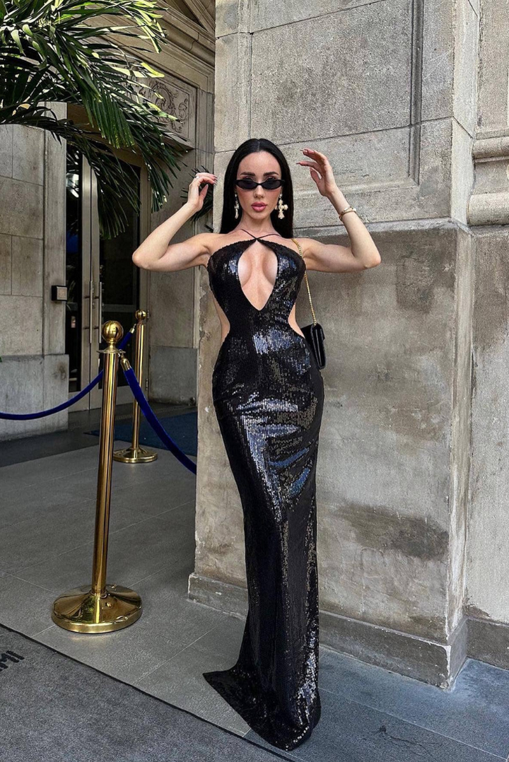 Isobel Sequins Maxi- Black - Angel Lane Clothing
