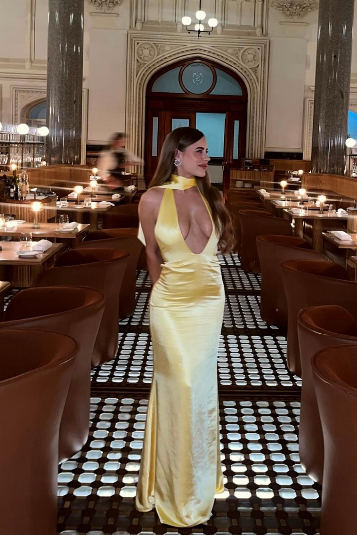 Karolina Satin Maxi- Gold - Angel Lane Clothing