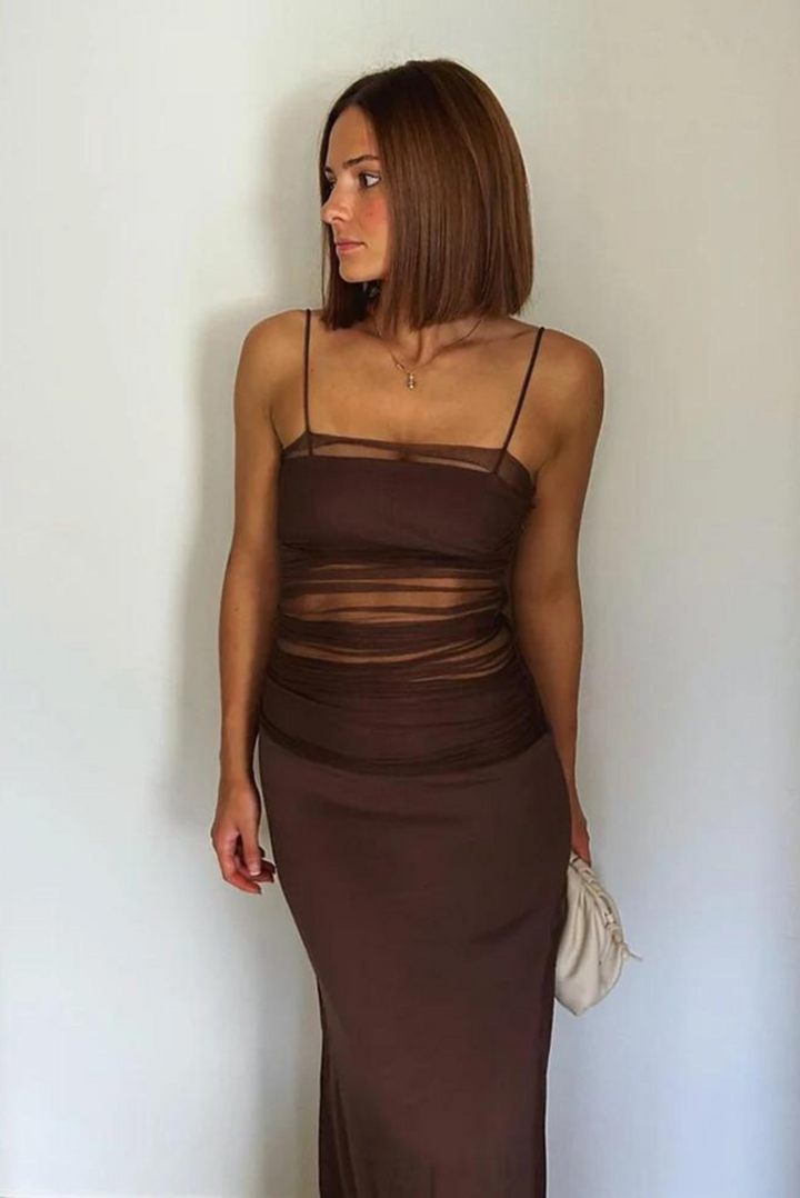 Kristine Maxi- Chocolate - Angel Lane Clothing