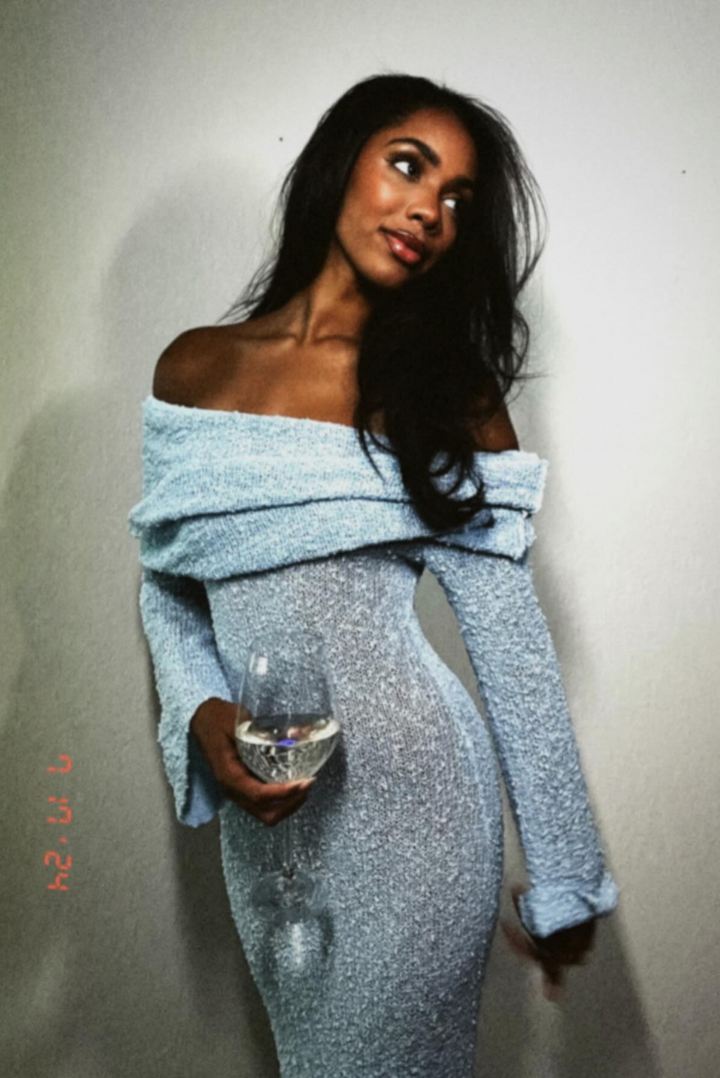 Layell Boucle Maxi- Blue - Angel Lane Clothing