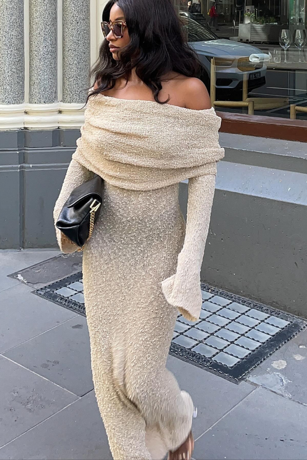 Layell Boucle Maxi- Sand - Angel Lane Clothing