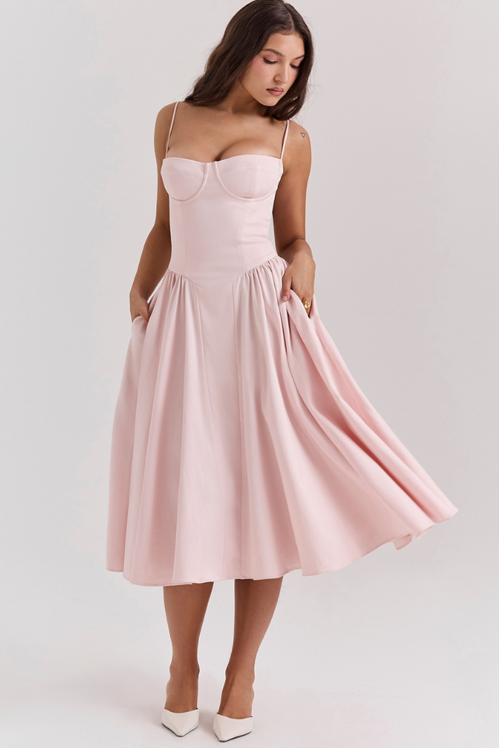 Leah Midi- Blush - Angel Lane Clothing