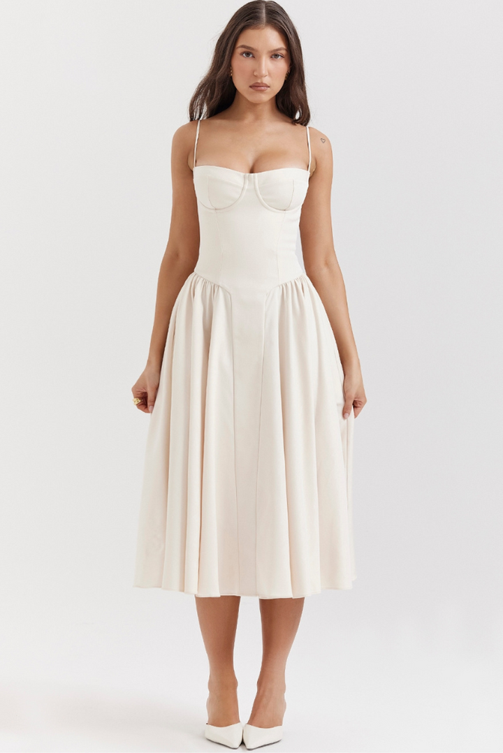 Leah Midi- Ivory - Angel Lane Clothing