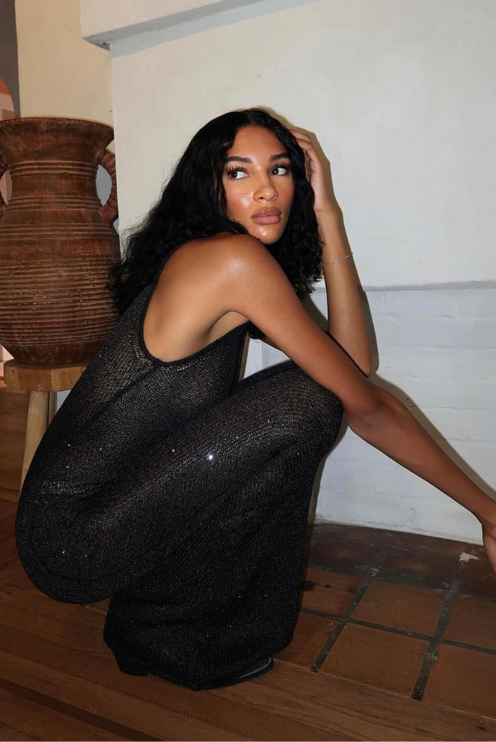 Levina Sequin Maxi- Black - Angel Lane Clothing