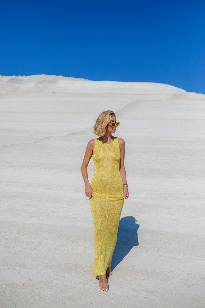 Levina Sequin Maxi- Lime - Angel Lane Clothing