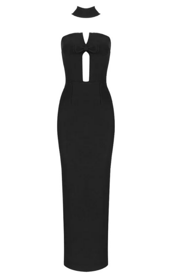 Leyla Bow Maxi- Black - Angel Lane Clothing
