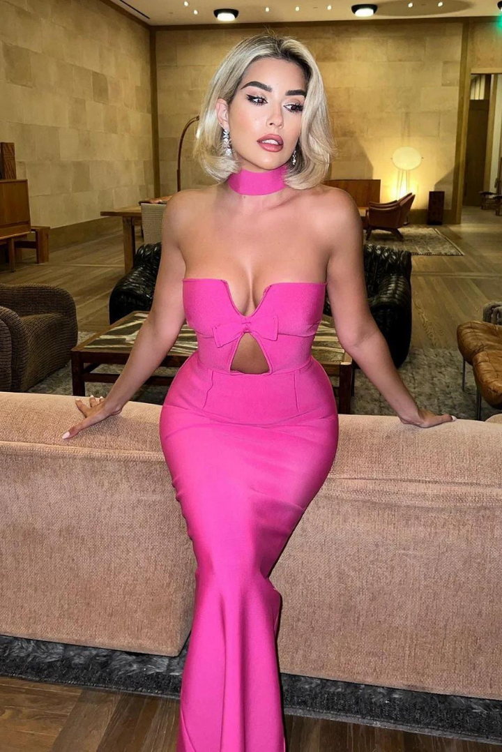 Leyla Bow Maxi- Fuchsia - Angel Lane Clothing