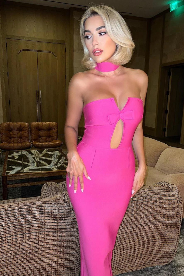 Leyla Bow Maxi- Fuchsia - Angel Lane Clothing