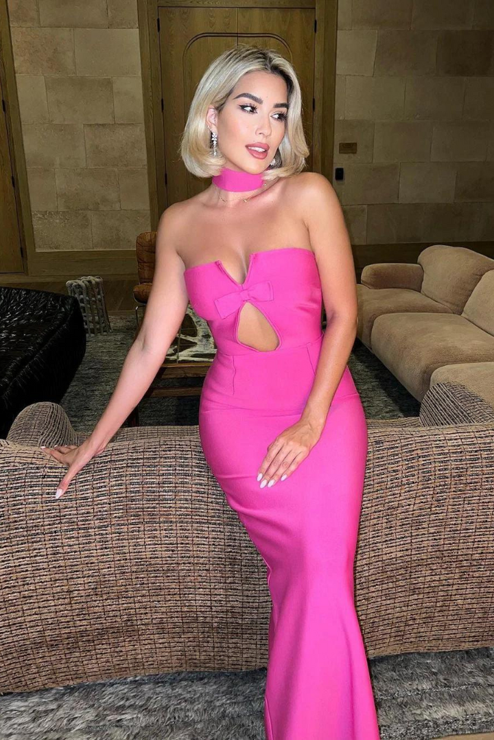 Leyla Bow Maxi- Fuchsia - Angel Lane Clothing