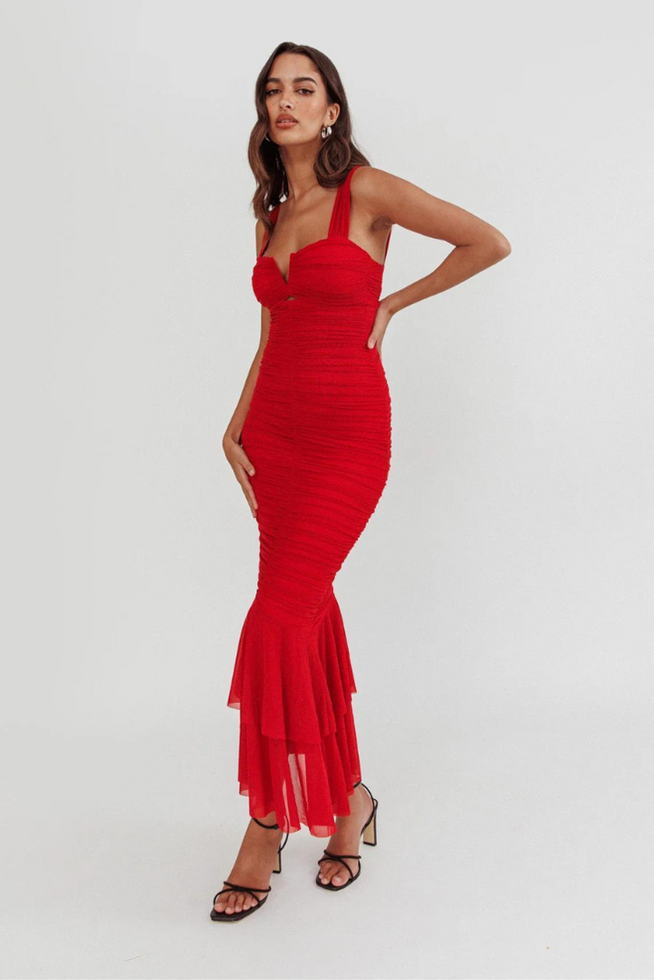 Lucia Maxi- Red - Angel Lane Clothing